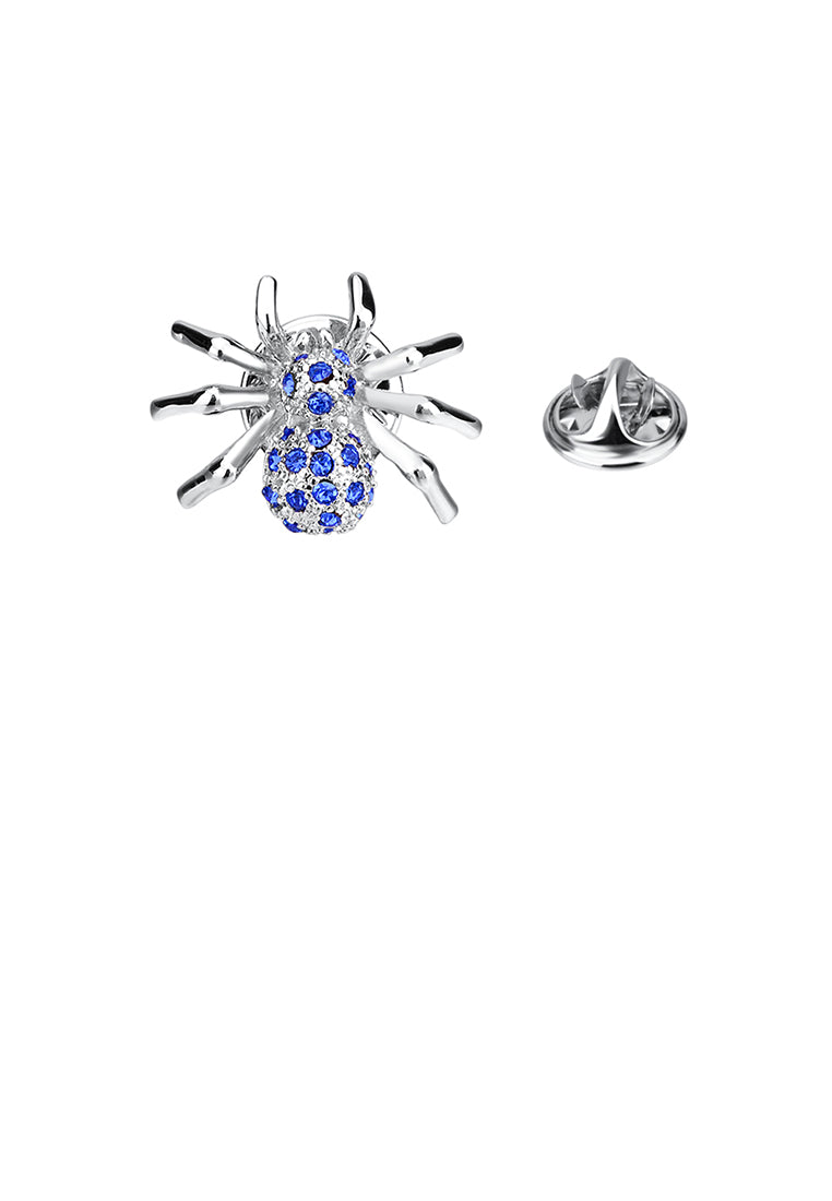 Fashion Personality Spider Brooch with Blue Austrian Element Crystal