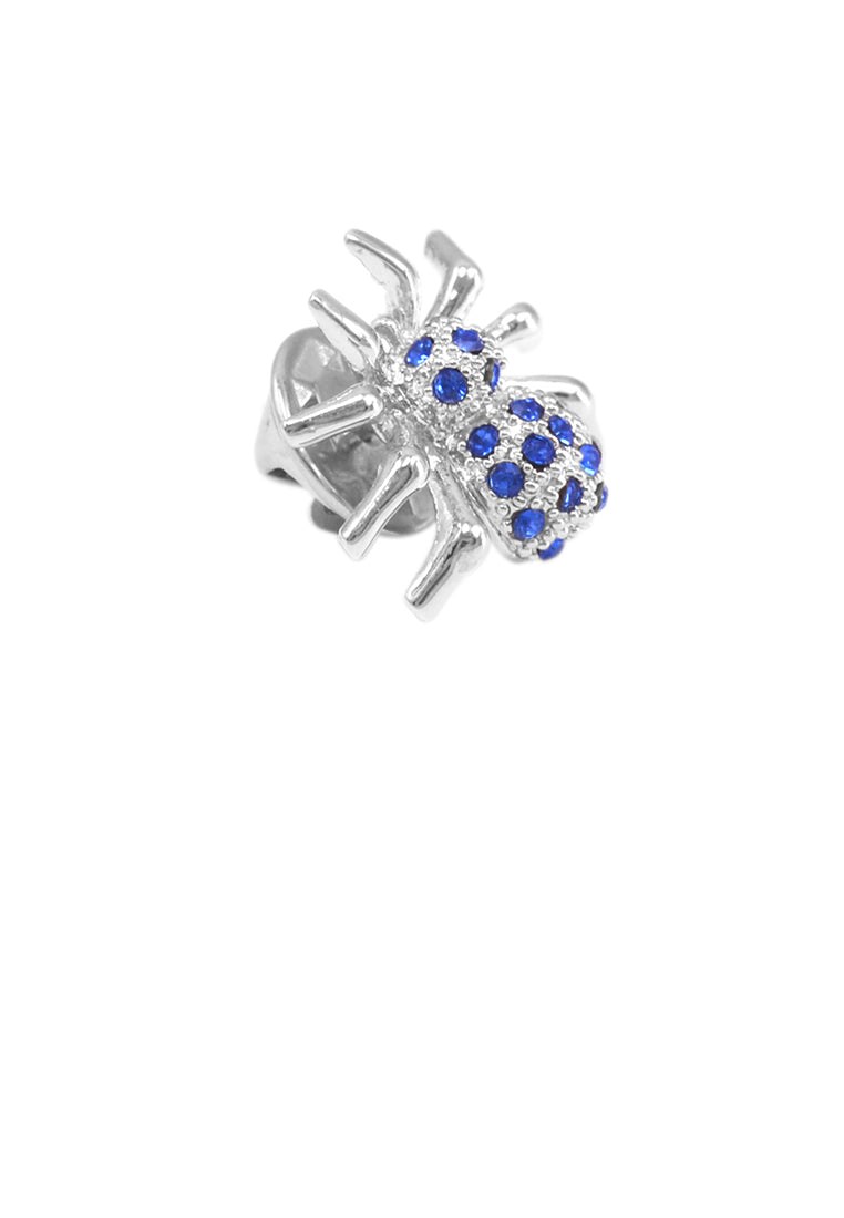 Fashion Personality Spider Brooch with Blue Austrian Element Crystal