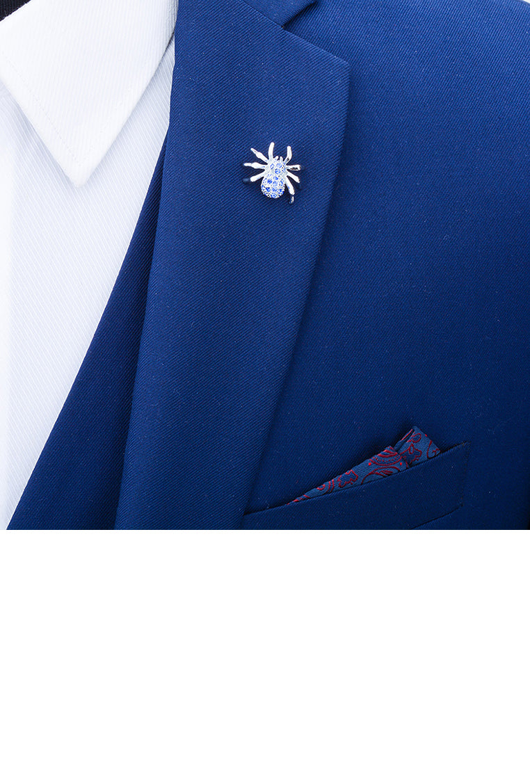 Fashion Personality Spider Brooch with Blue Austrian Element Crystal