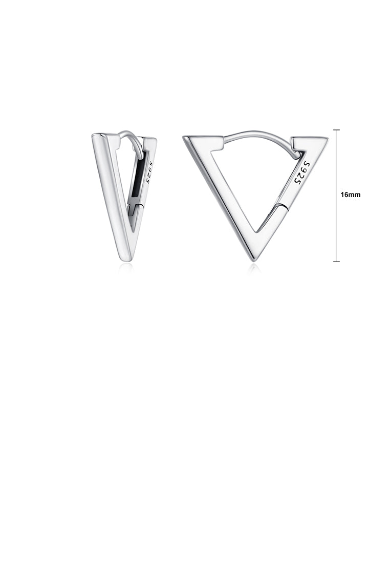 925 Sterling Silver Simple Personalized Triangular Geometric Earrings