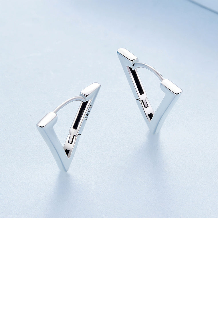 925 Sterling Silver Simple Personalized Triangular Geometric Earrings