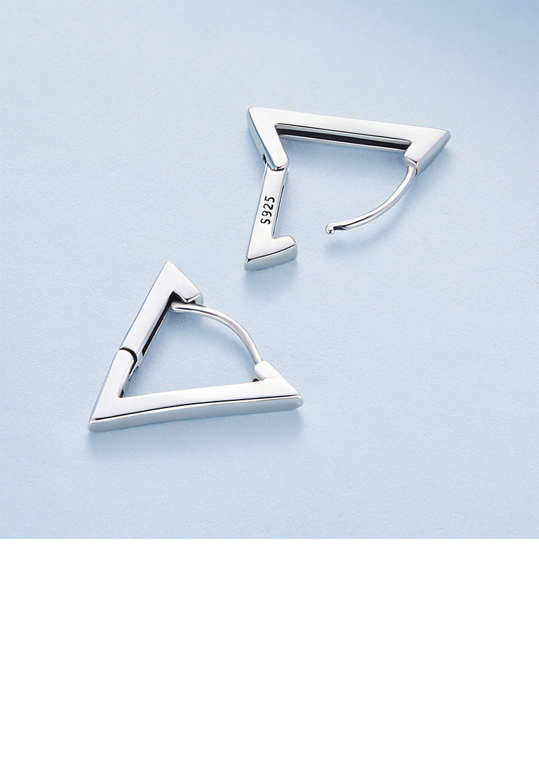 925 Sterling Silver Simple Personalized Triangular Geometric Earrings