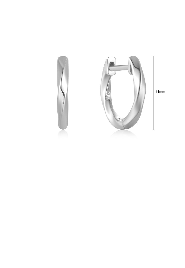 925 Sterling Silver Fashion Simple Twisted Geometric Hoop Earrings