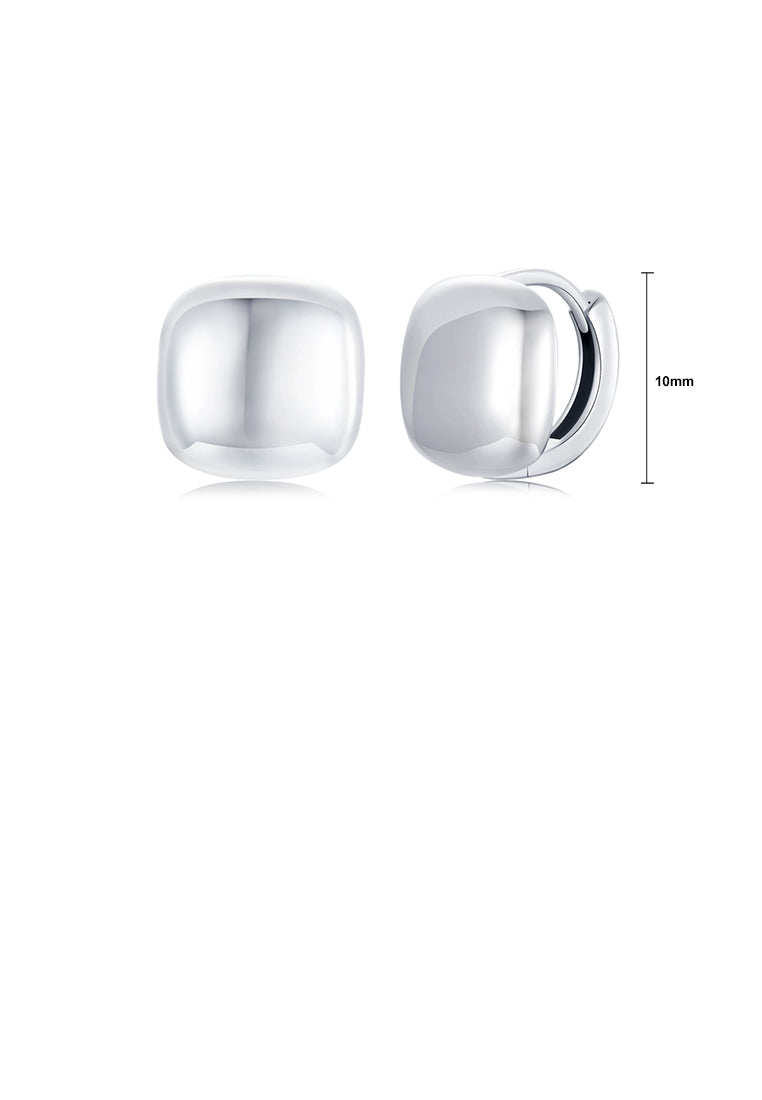 925 Sterling Silver Simple and Fashion Geometric Square Earrings