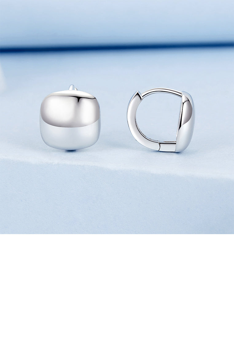 925 Sterling Silver Simple and Fashion Geometric Square Earrings