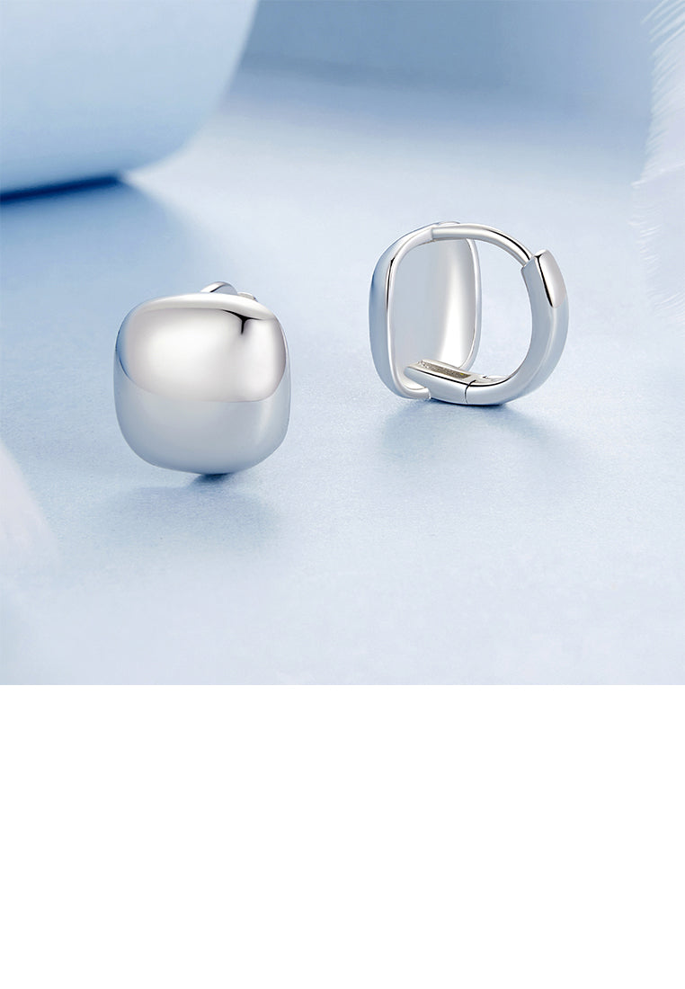 925 Sterling Silver Simple and Fashion Geometric Square Earrings