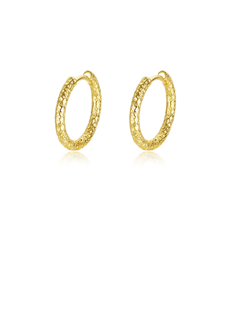 925 Sterling Silver Plated Gold Fashion Simple Pattern Geometric Earrings