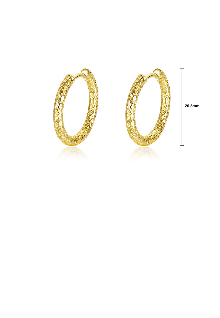 925 Sterling Silver Plated Gold Fashion Simple Pattern Geometric Earrings