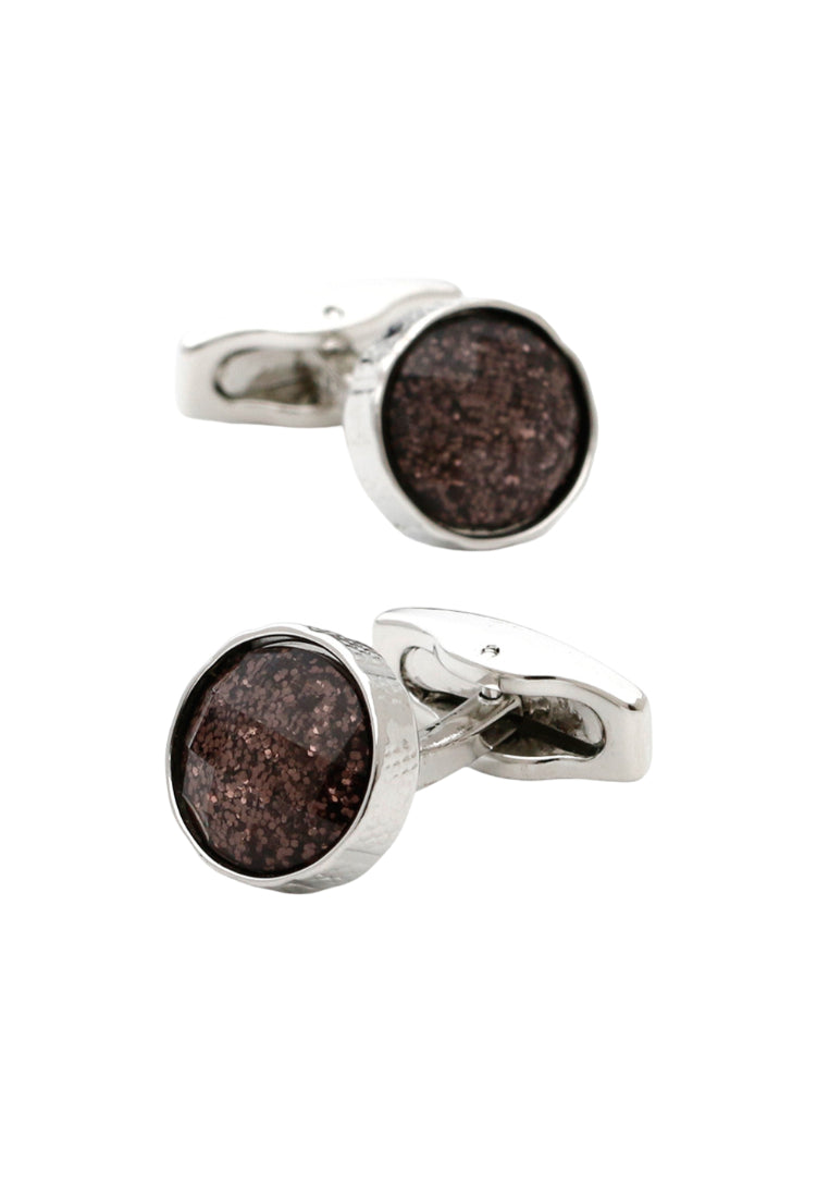 Men's Cufflinks Inlaid Crystal French Simple Round Silver Cuff Nail Button
