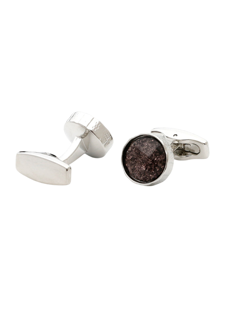 Men's Cufflinks Inlaid Crystal French Simple Round Silver Cuff Nail Button