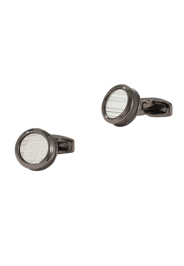 Men's Cufflinks Simple Personality Round Gun Gray Jewelry