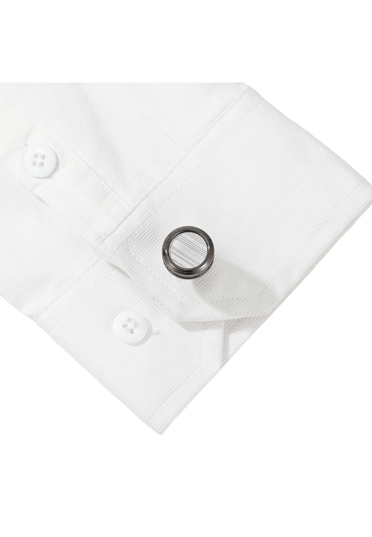 Men's Cufflinks Simple Personality Round Gun Gray Jewelry