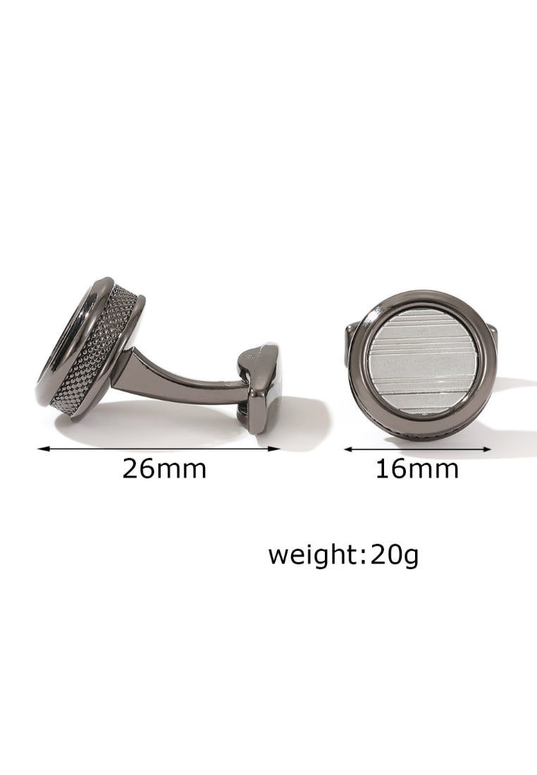 Men's Cufflinks Simple Personality Round Gun Gray Jewelry
