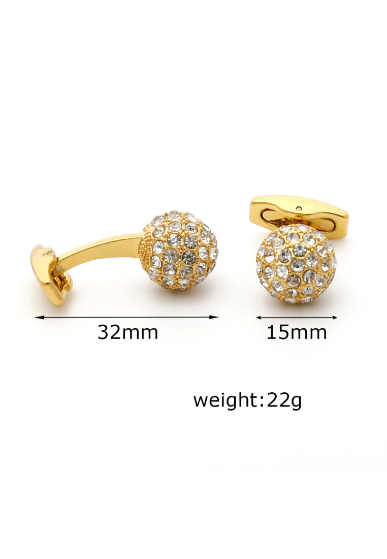 Men's Cufflinks High Quality Light Luxury Rhinestone Gold Silver Color Selection Spherical Shirt Sleeve Nail