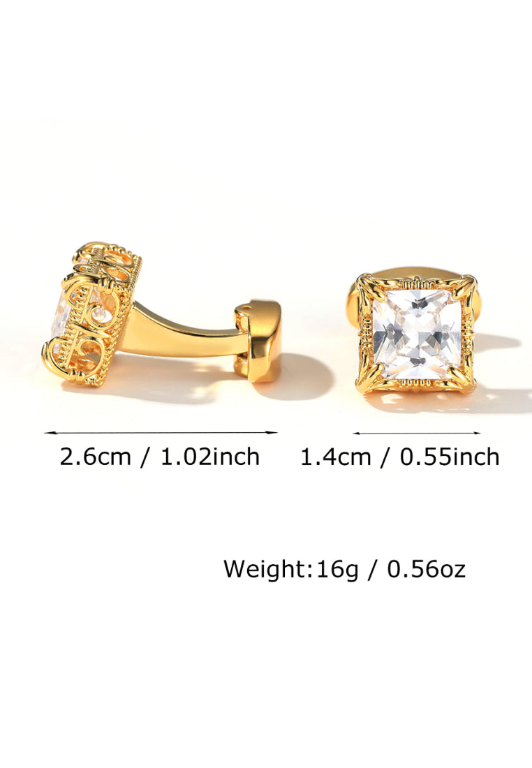 Men's Cufflinks Retro French Light Luxury Zircon Square Silver Shirt Cuff Nail