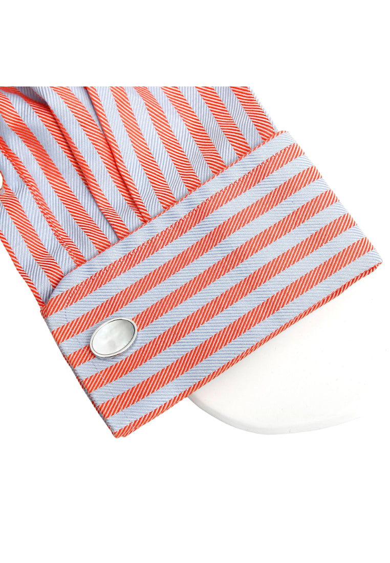 Pair Of Men's Cufflinks Simple French Light Luxury Oval Shell Silver Shirt Jewelry