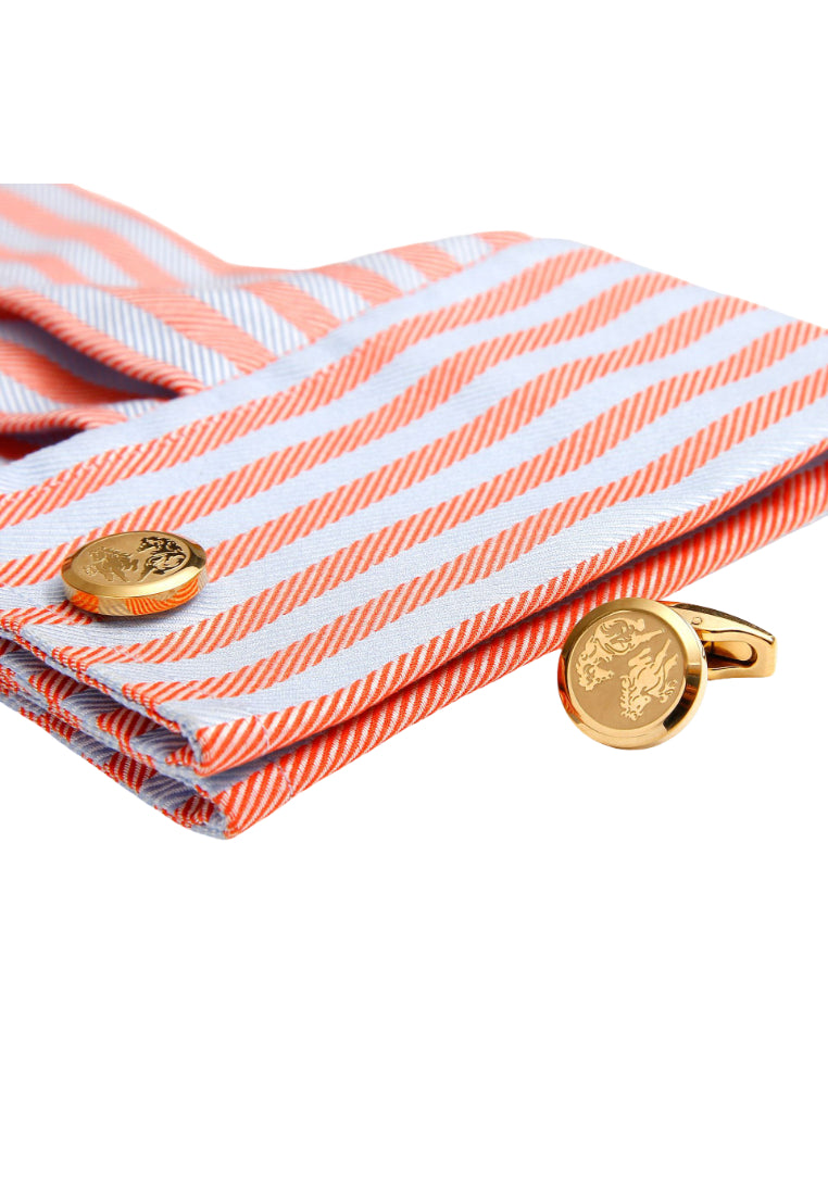 Creative Design Engraved Horse Stainless Steel Simple Round Color Selection Men's Cufflinks