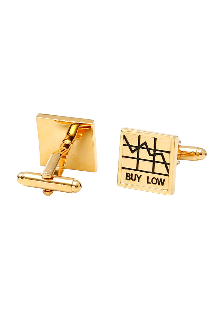 Men's Cufflinks Personalized Stock Index Square Gold Shirt Sleeve Nail Button