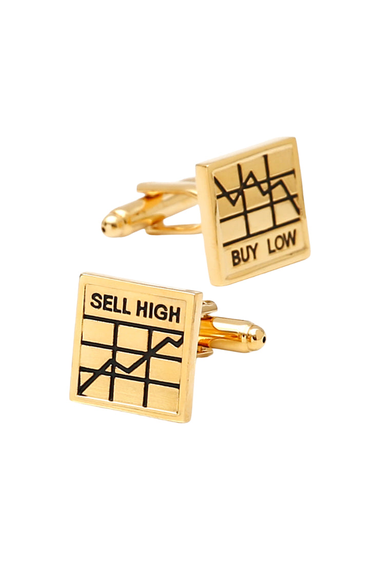 Men's Cufflinks Personalized Stock Index Square Gold Shirt Sleeve Nail Button
