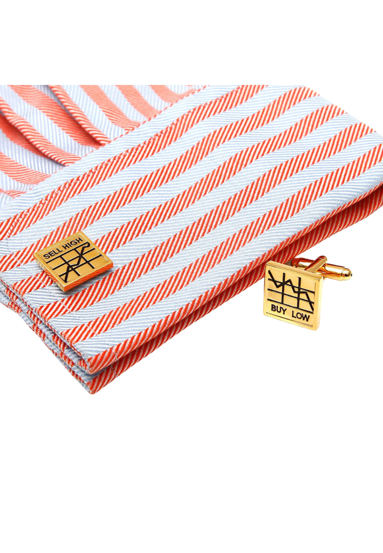 Men's Cufflinks Personalized Stock Index Square Gold Shirt Sleeve Nail Button