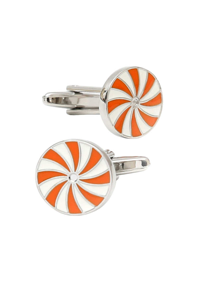 Men's Cufflinks Simple Creative Color Striped Round Copper French Shirt Jewelry
