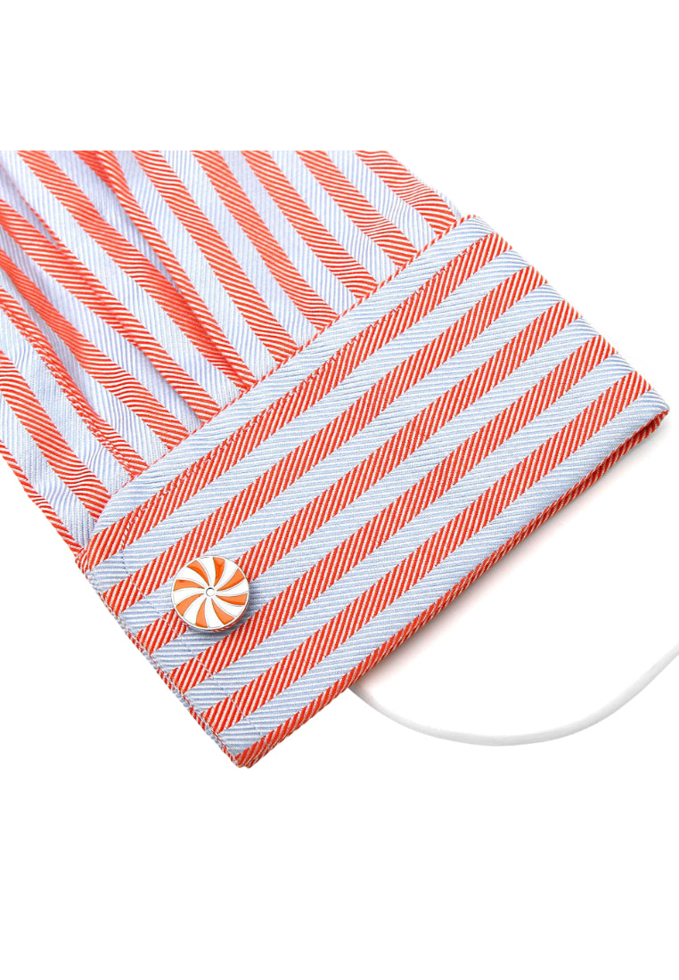 Men's Cufflinks Simple Creative Color Striped Round Copper French Shirt Jewelry