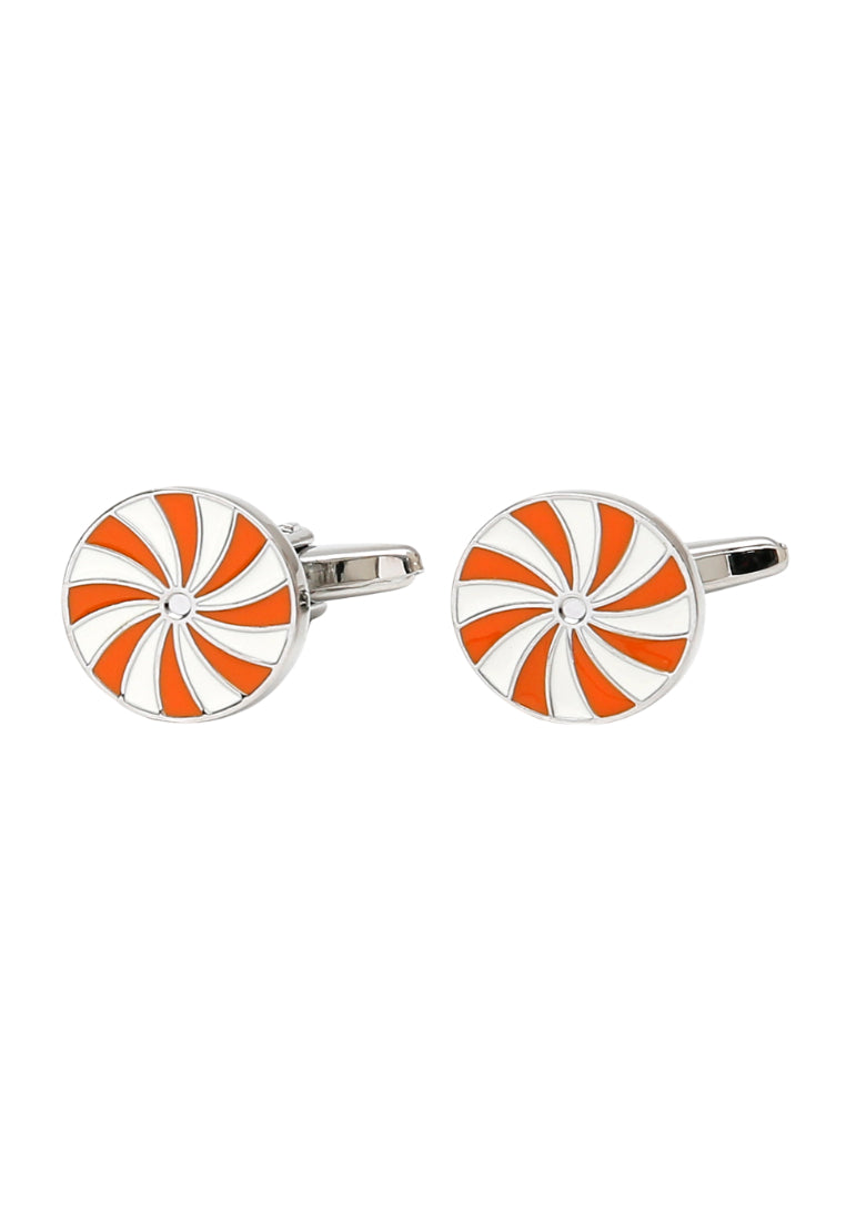 Men's Cufflinks Simple Creative Color Striped Round Copper French Shirt Jewelry