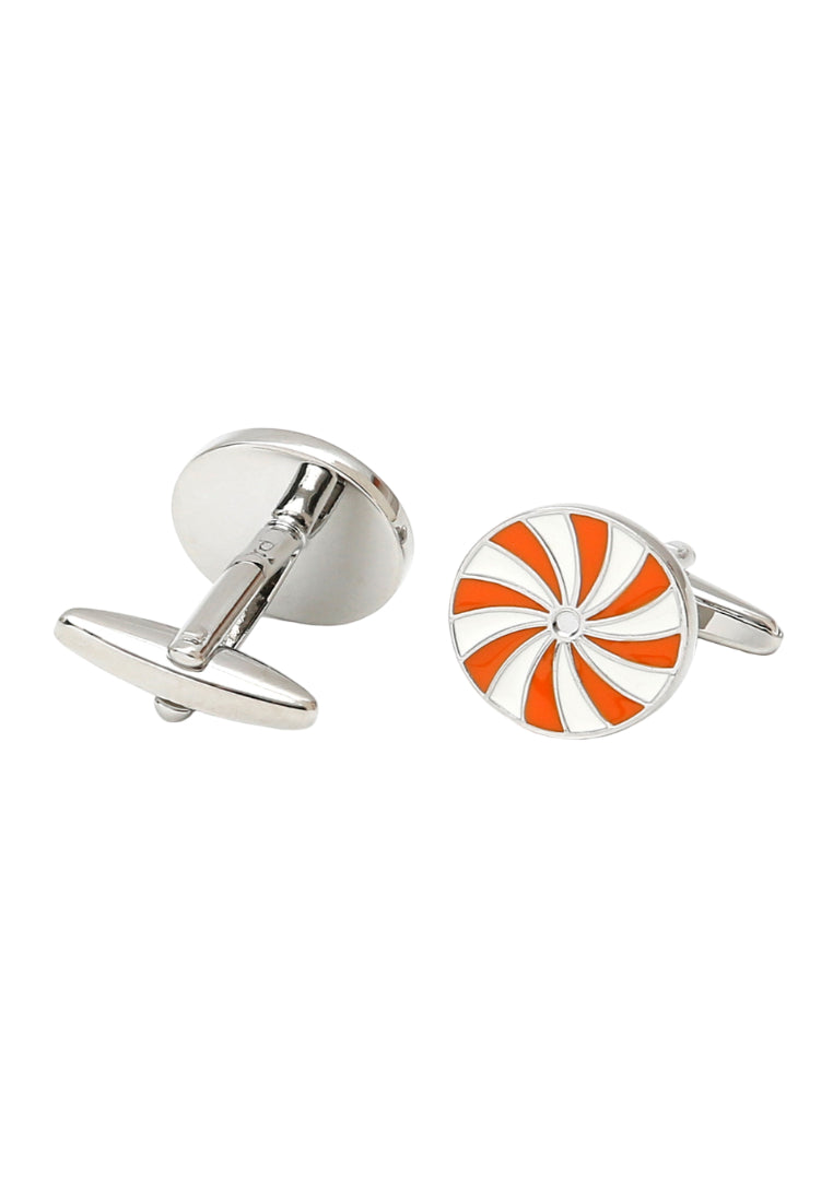 Men's Cufflinks Simple Creative Color Striped Round Copper French Shirt Jewelry
