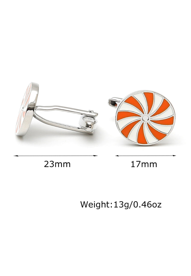 Men's Cufflinks Simple Creative Color Striped Round Copper French Shirt Jewelry