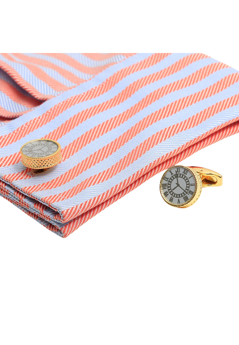 Men's Cufflinks Simple Clock Shape Round Shirt Cuff Button