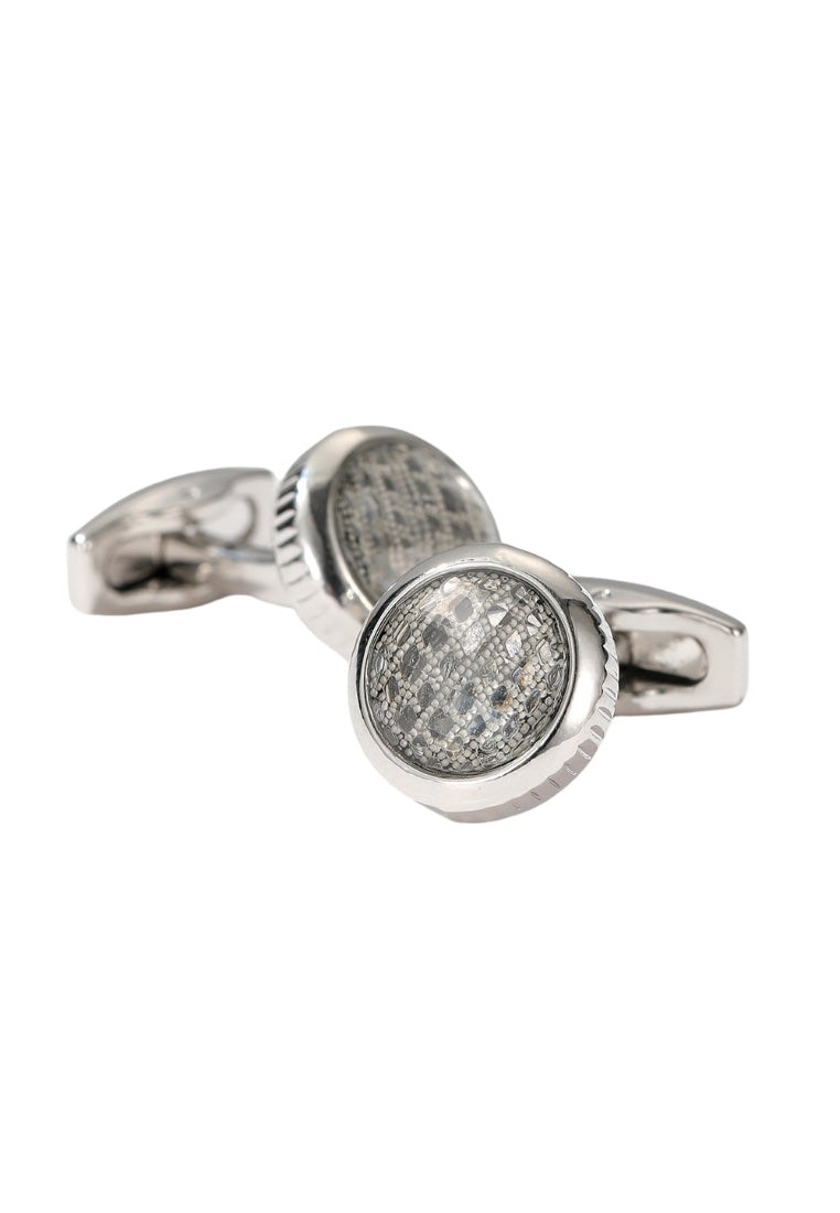 Men's Cufflinks Round Silver Color Casual Shirt Sleeve Nails