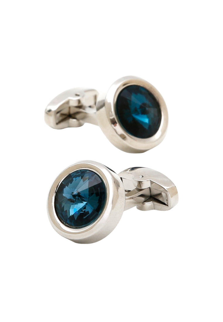 Men's Cufflinks Light Luxury French Temperament Inlaid Crystal Round Metal Shirt Sleeve Nail Jewelry