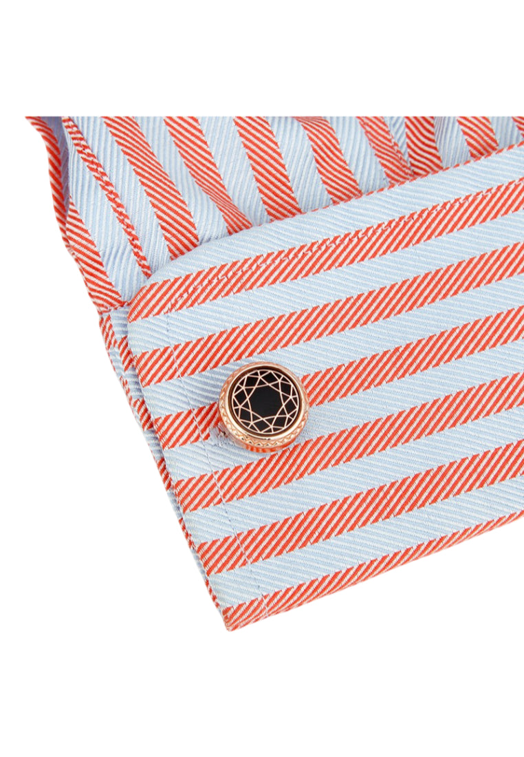 Men's Shirt Cufflinks Rose Gold Casual Pattern Round Cuff Button Jewelry Pair