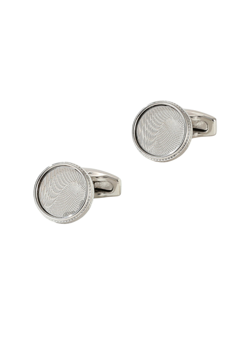 Men's Cufflinks New Silver Pattern Round Shirt Dress Jewelry Pair
