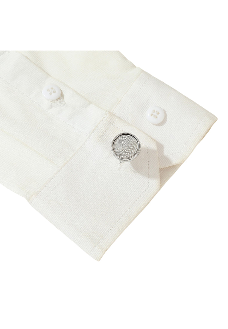 Men's Cufflinks New Silver Pattern Round Shirt Dress Jewelry Pair