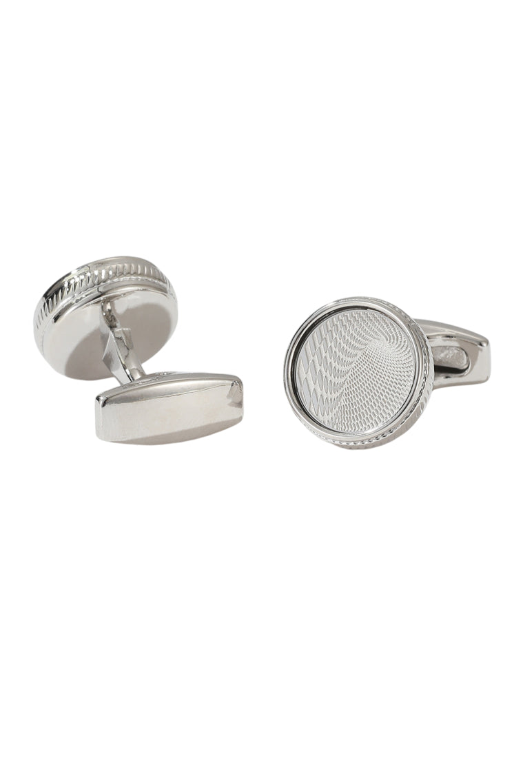 Men's Cufflinks New Silver Pattern Round Shirt Dress Jewelry Pair