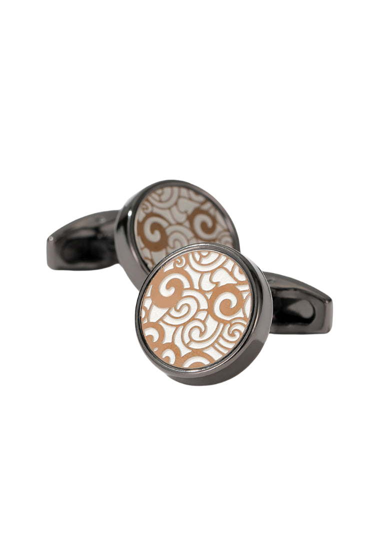 Men's Cufflinks Round Gun Gray Casual Shirt Sleeve Nails