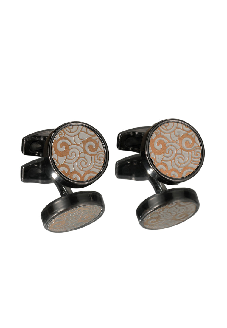Men's Cufflinks Round Gun Gray Casual Shirt Sleeve Nails