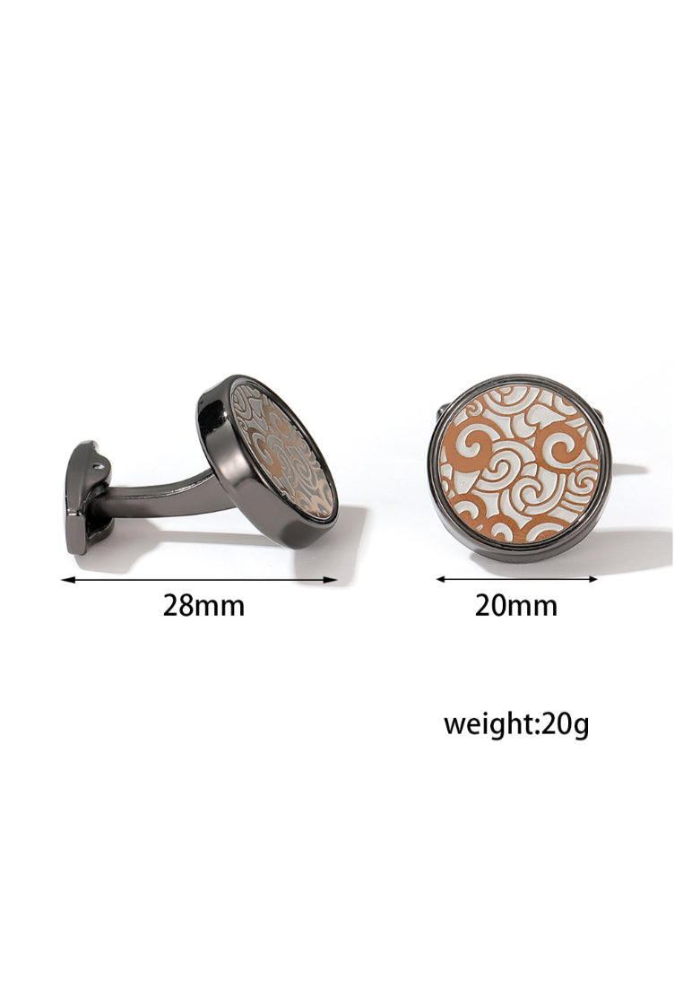 Men's Cufflinks Round Gun Gray Casual Shirt Sleeve Nails