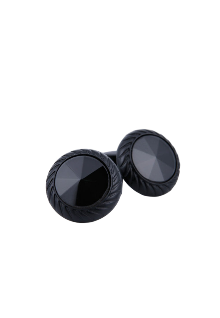 Men's Cufflinks High Quality Simple Cool Sand Black Round Shirt Button Accessories
