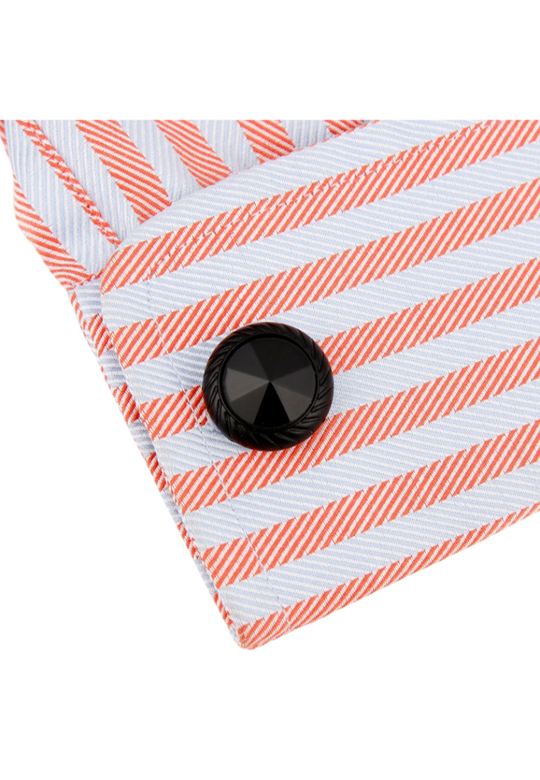 Men's Cufflinks High Quality Simple Cool Sand Black Round Shirt Button Accessories