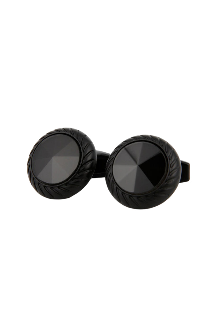 Men's Cufflinks High Quality Simple Cool Sand Black Round Shirt Button Accessories