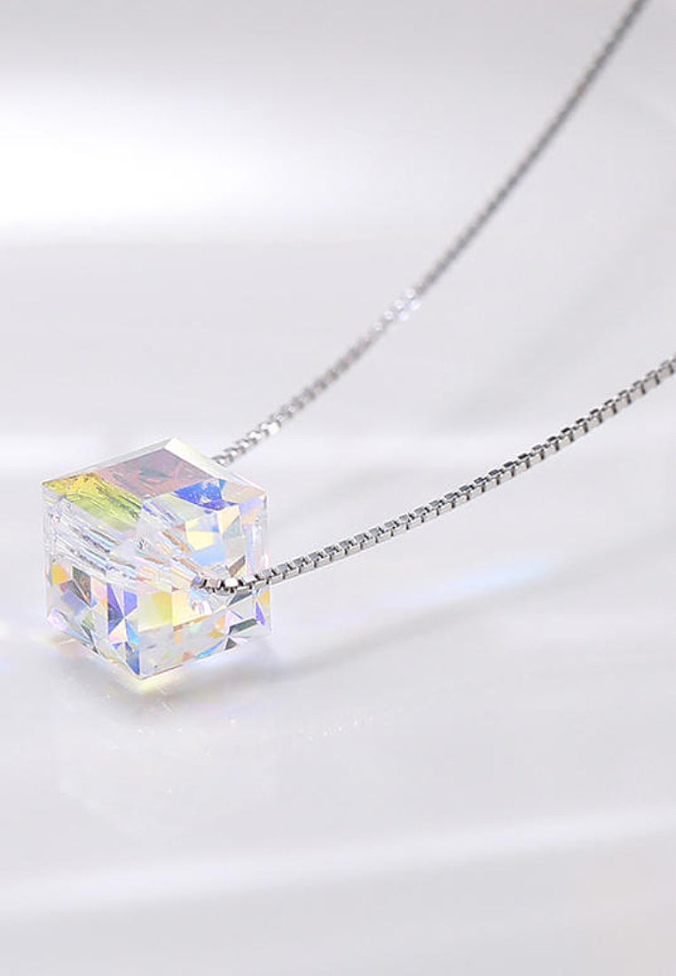 Simple Aurora Square Pendant Necklace
