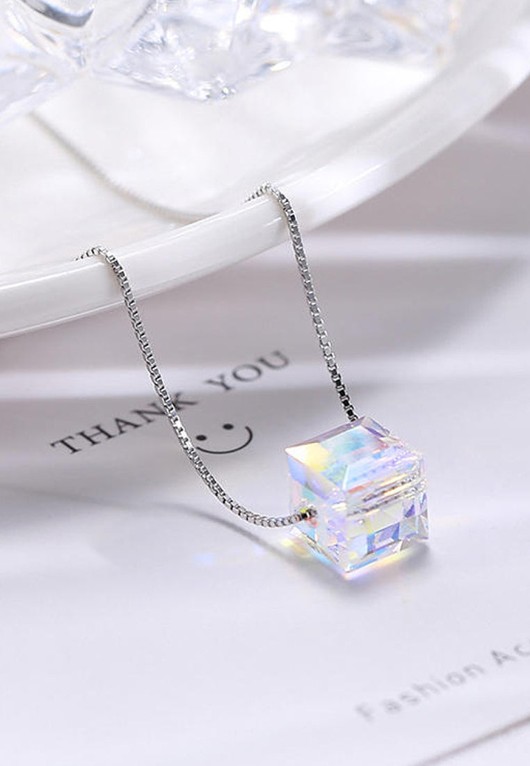 Simple Aurora Square Pendant Necklace