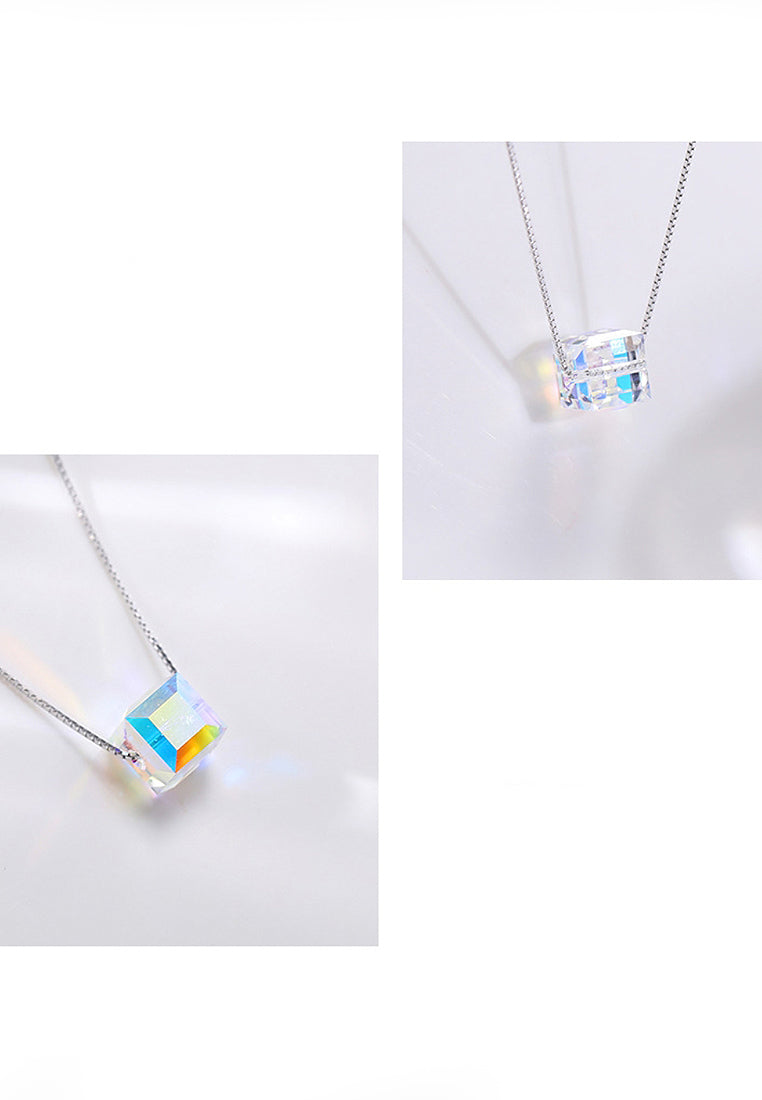 Simple Aurora Square Pendant Necklace