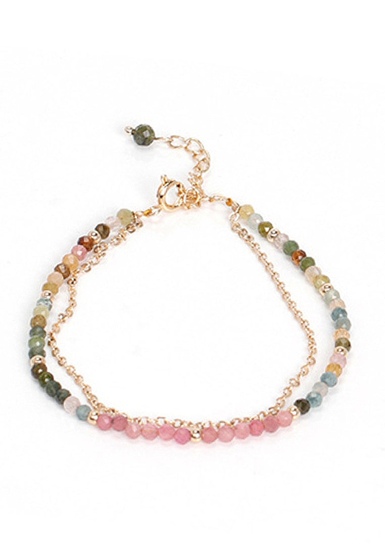 Gradient double -layer electrical stone bracelet