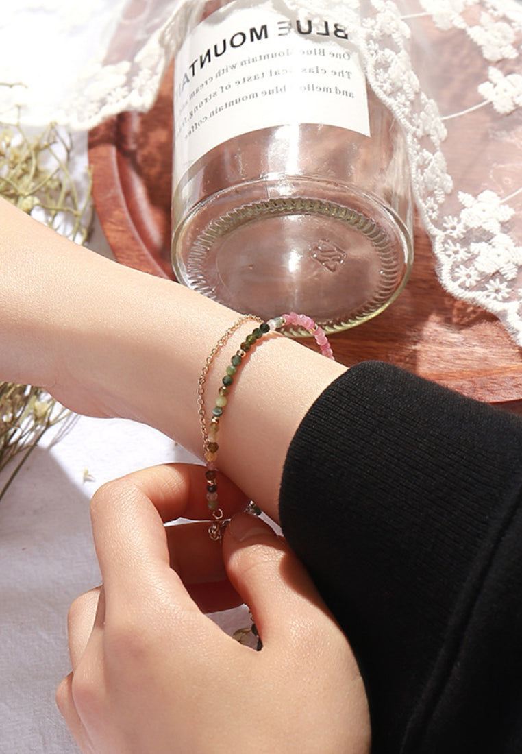 Gradient double -layer electrical stone bracelet