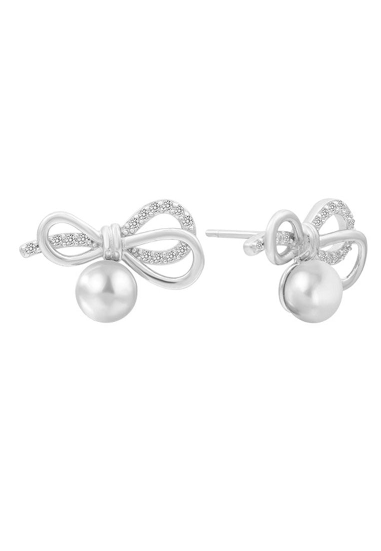 Bow's freshwater pearl earrings