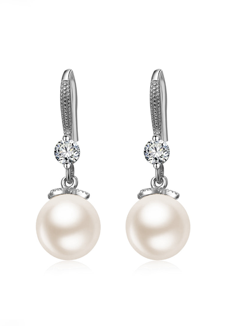 Millimeter shell beads, lithoothlite earring earrings
