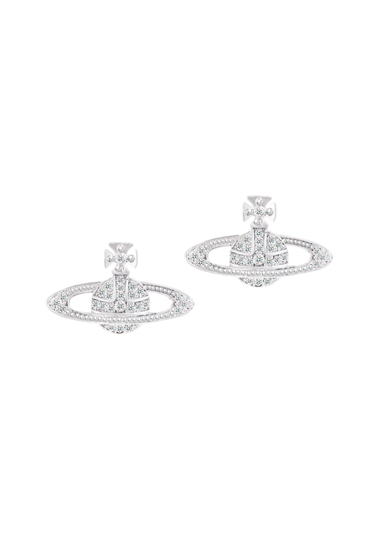 S925 silver Saturn full diamond earrings